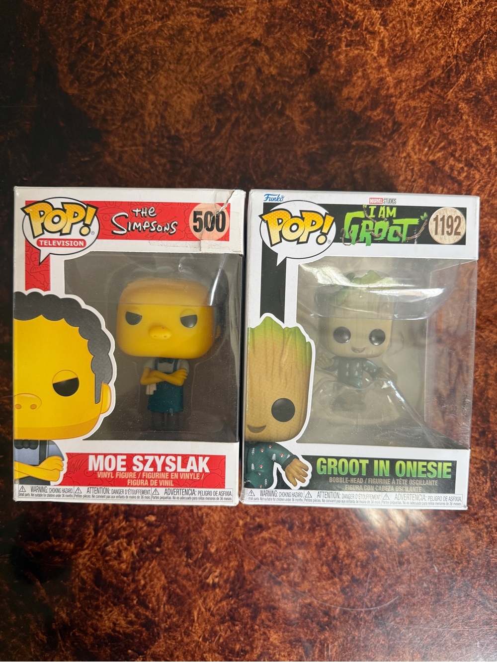 Funko Yellow Moe Szyslak & Brown Groot Pop! Vinyl Set